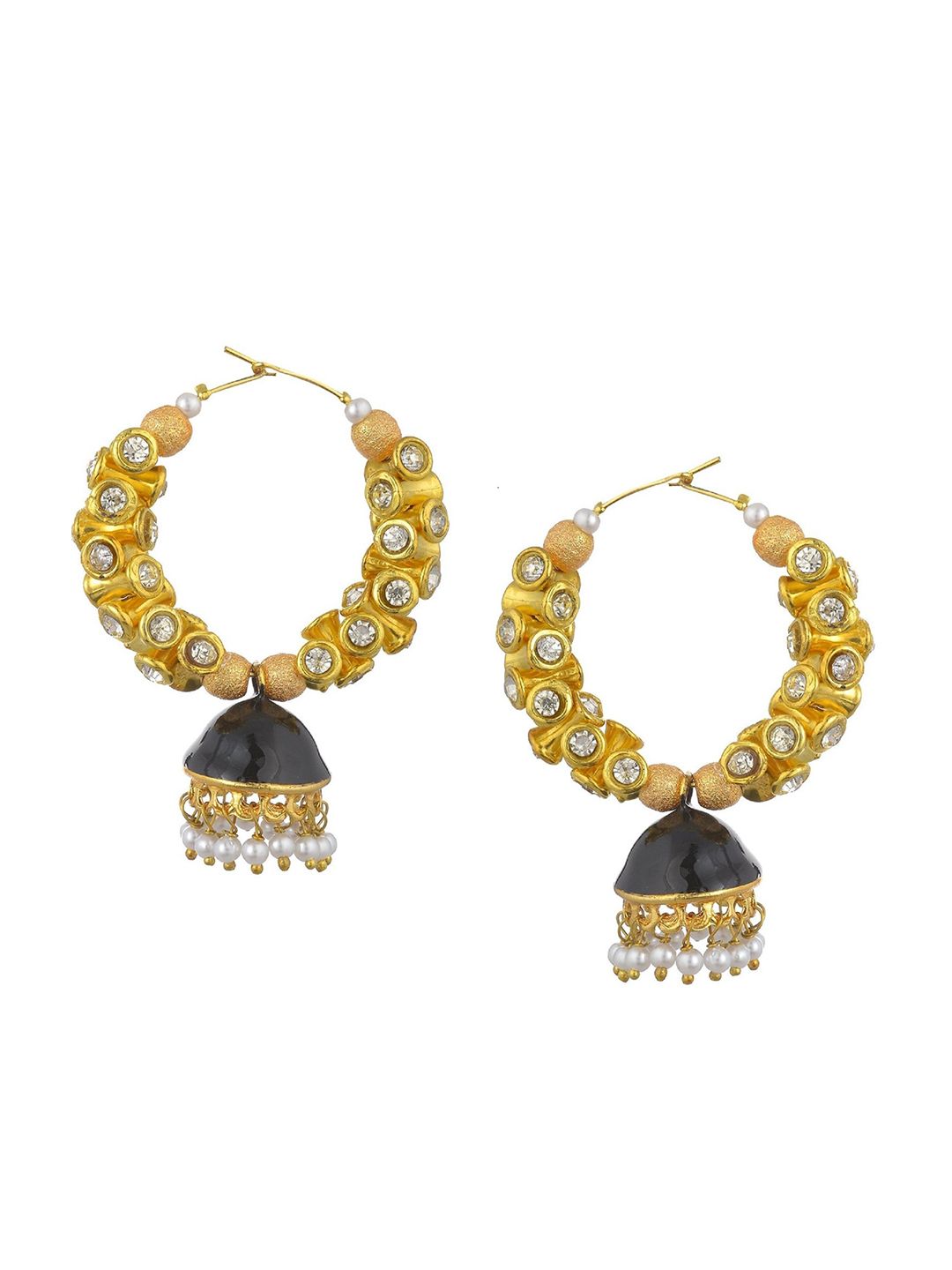 Kshitij Jewels Black Contemporary Jhumkas Earrings Price in India