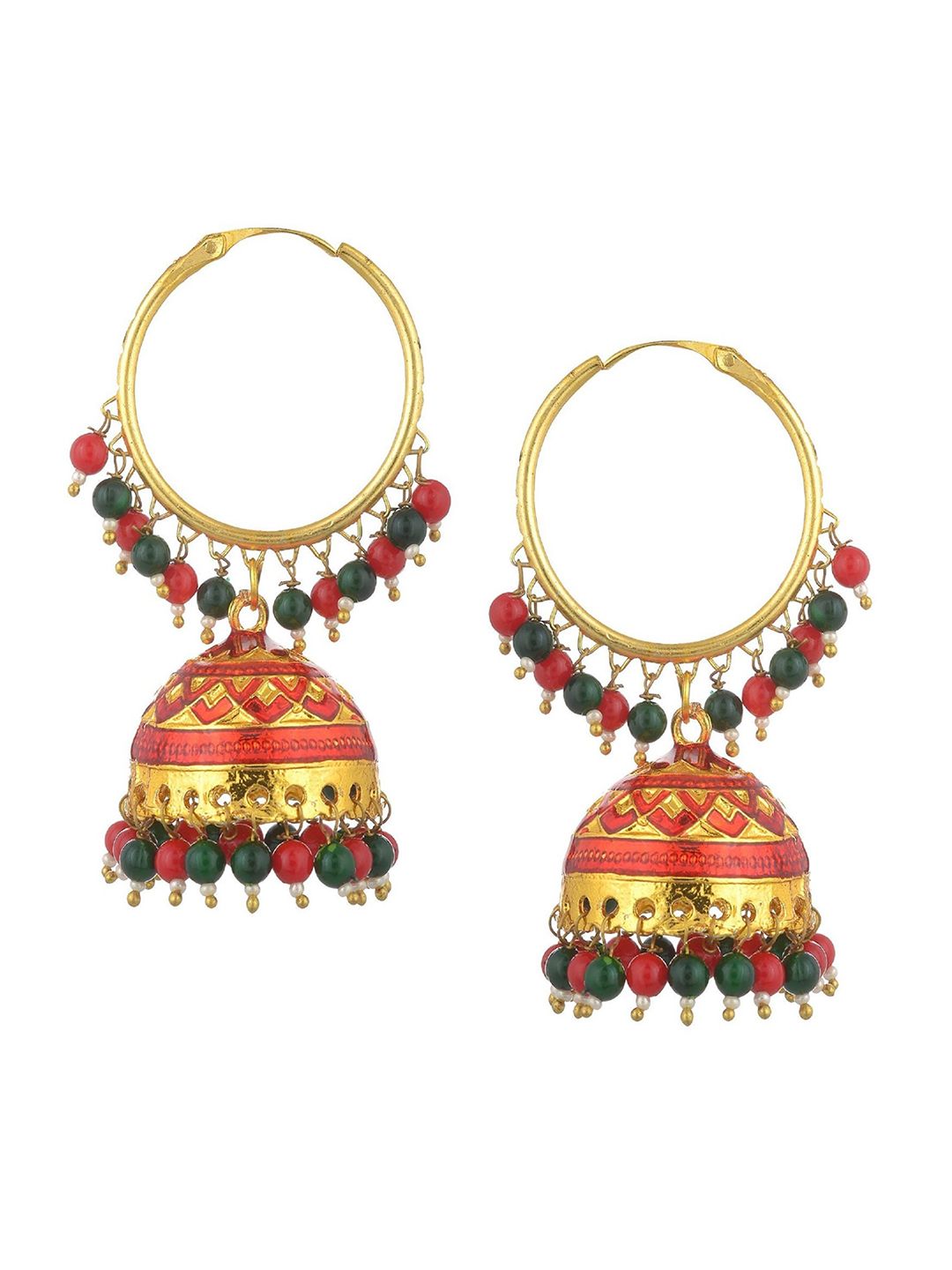 Kshitij Jewels Multicoloured Contemporary Jhumkas Earrings Price in India