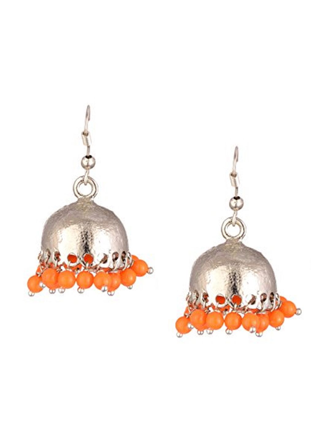 Kshitij Jewels Orange Contemporary Jhumkas Earrings Price in India