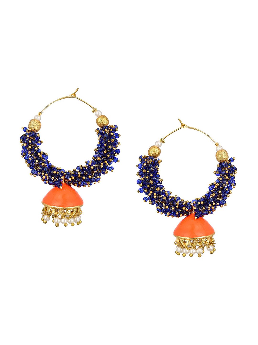 Kshitij Jewels Multicoloured Contemporary Jhumkas Earrings Price in India