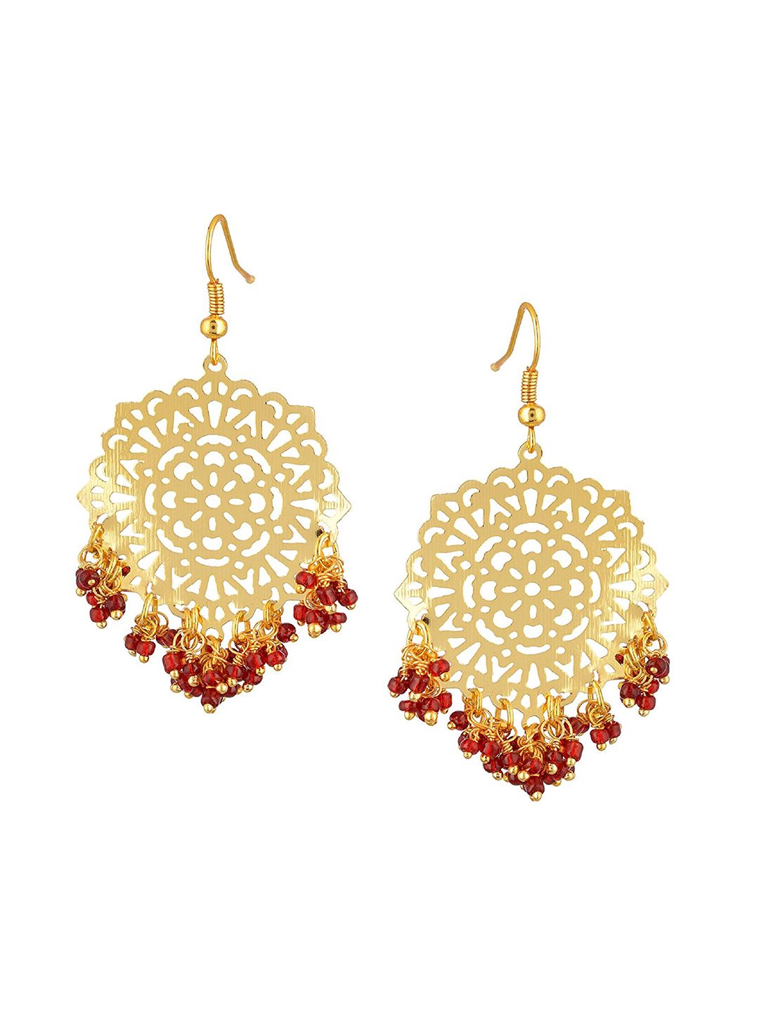 Kshitij Jewels Maroon Contemporary Drop Earrings Price in India