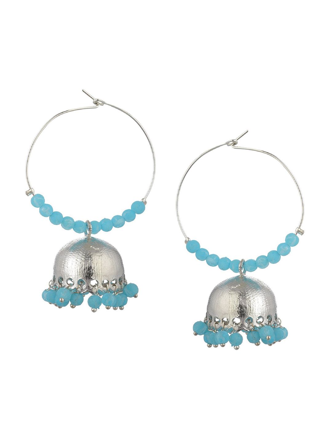 Kshitij Jewels Blue Contemporary Jhumkas Earrings Price in India