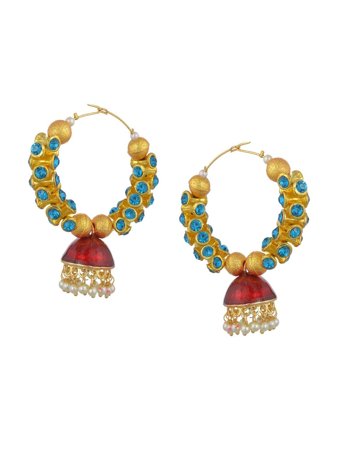 Kshitij Jewels Multicoloured Contemporary Jhumkas Earrings Price in India