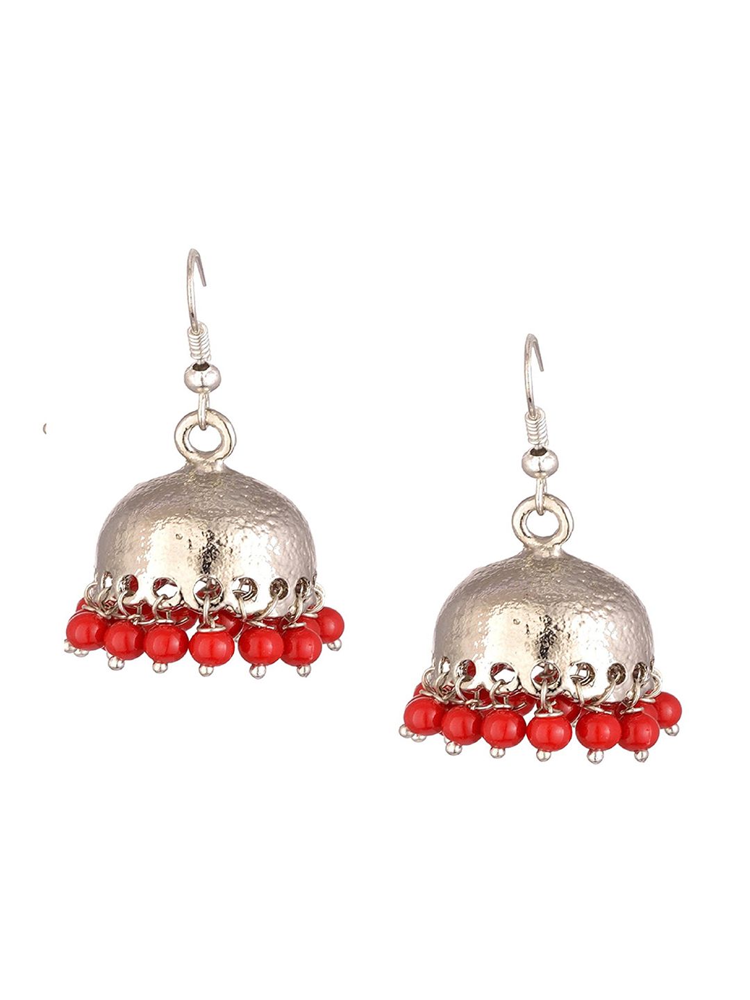 Kshitij Jewels Red Contemporary Jhumkas Earrings Price in India