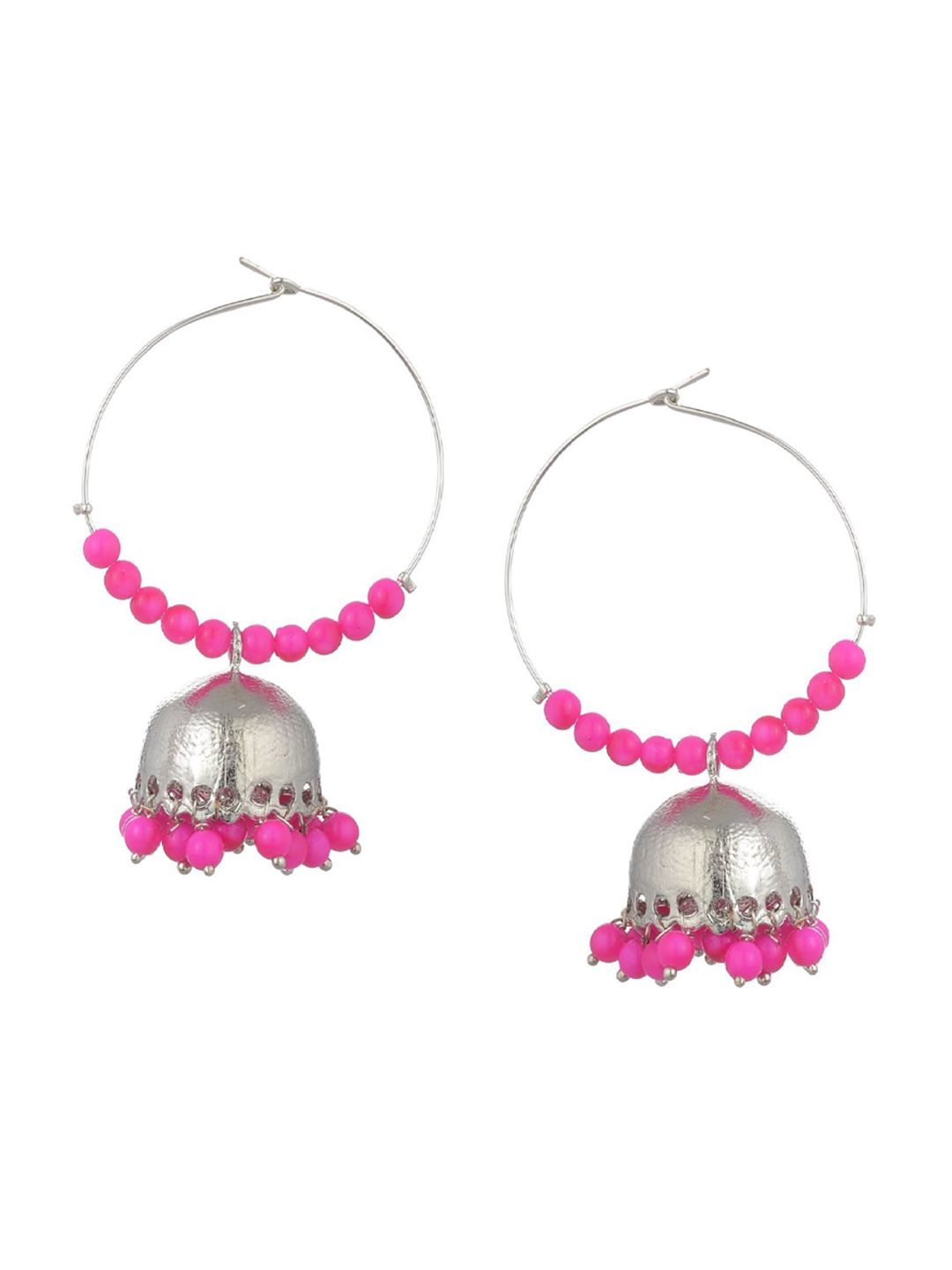 Kshitij Jewels Pink Contemporary Jhumkas Earrings Price in India