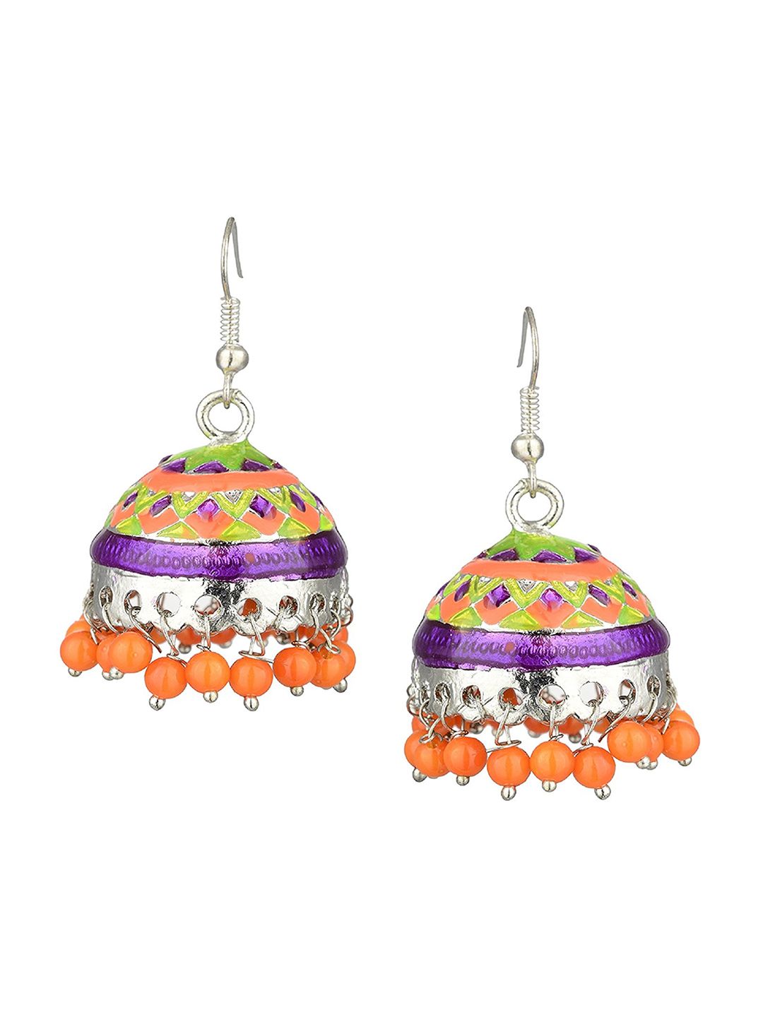 Kshitij Jewels Multicoloured Contemporary Jhumkas Earrings Price in India