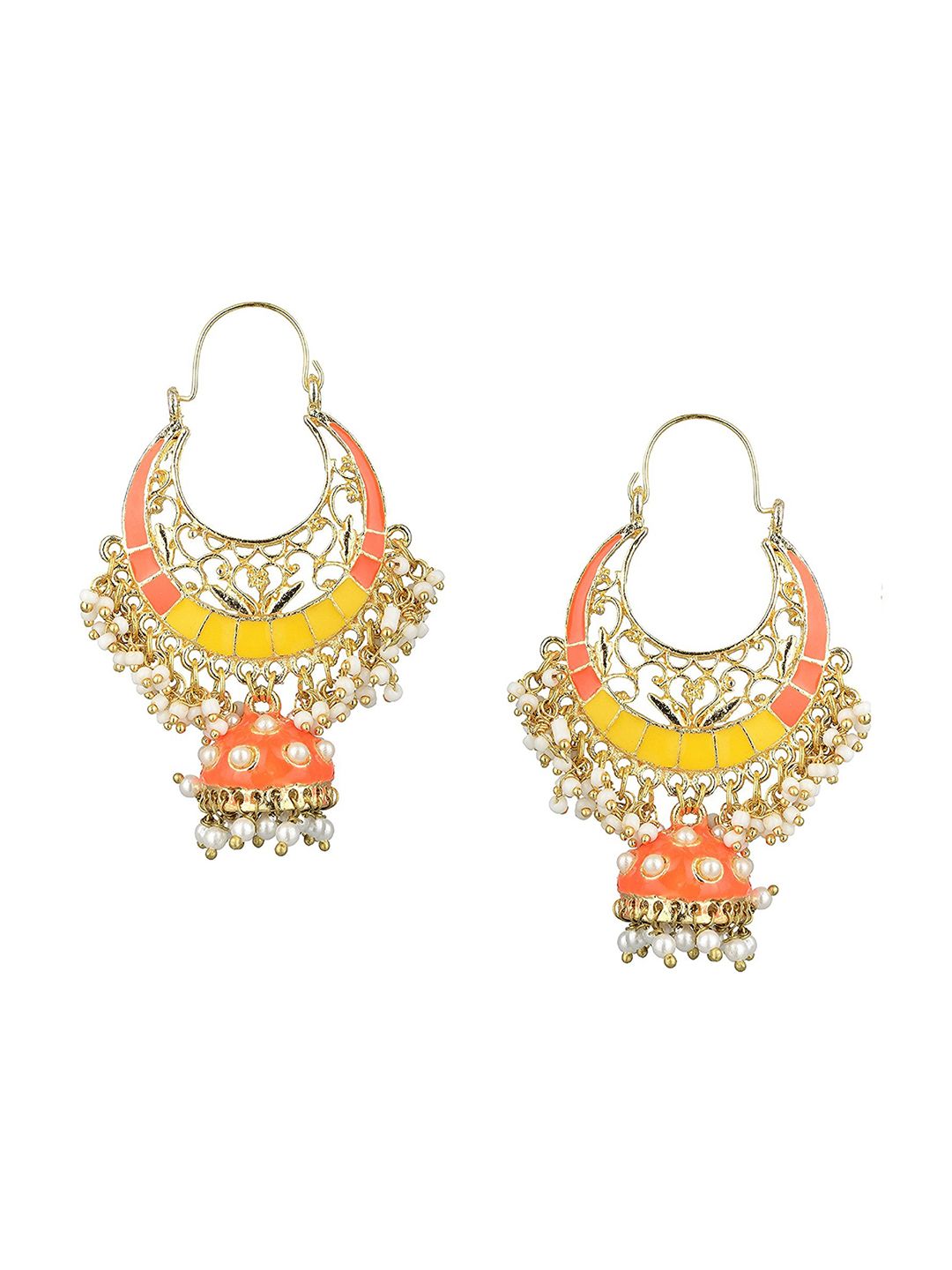 Kshitij Jewels Multicoloured Contemporary Chandbalis Earrings Price in India