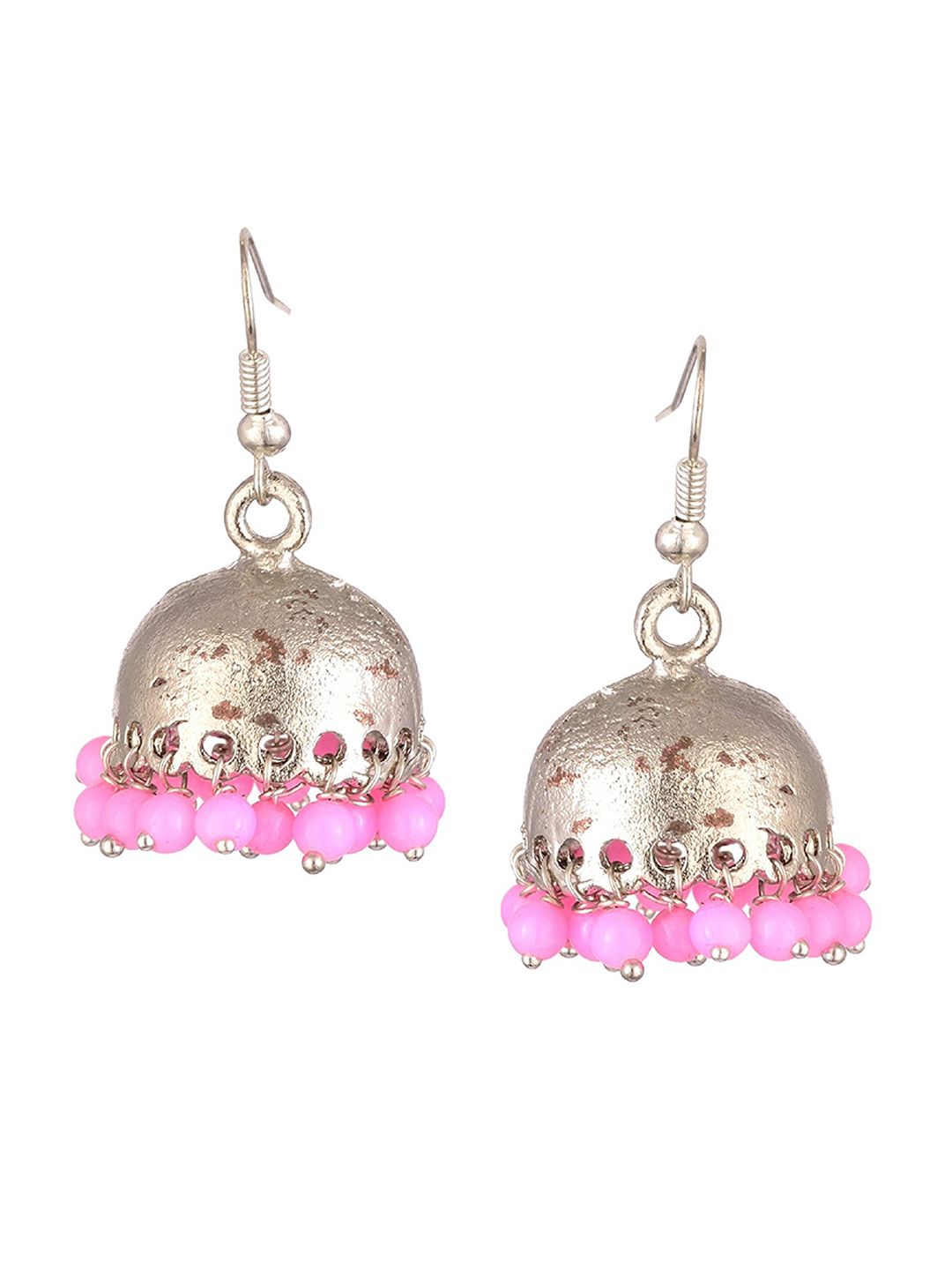 Kshitij Jewels Pink Contemporary Jhumkas Earrings Price in India