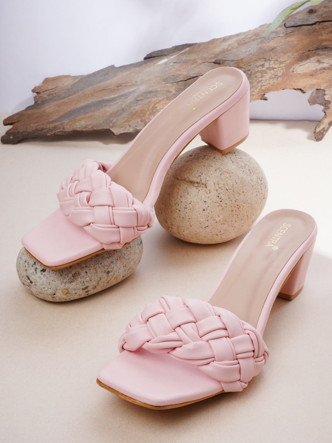 SCENTRA Pink Block Mules Price in India