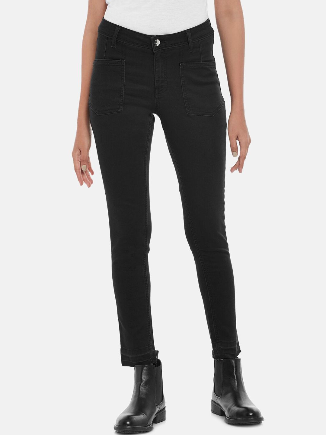 SF JEANS by Pantaloons Women Black Skinny Fit Jeans Price in India