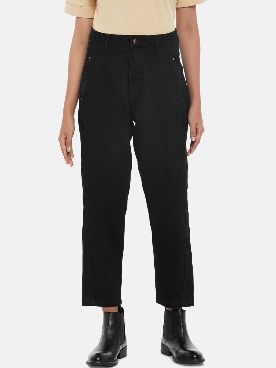 SF JEANS by Pantaloons Women Black High-Rise Jeans Price in India