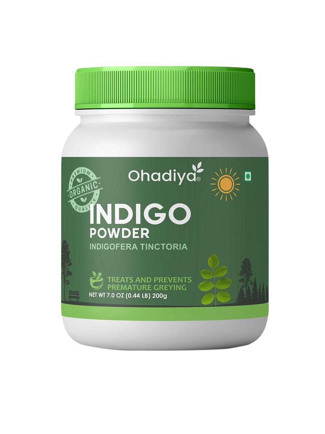 Ohadiya Organic Pure Indigo Leaf Powder For No Greys & Soft Shiny Hair - 200 gm Price in India