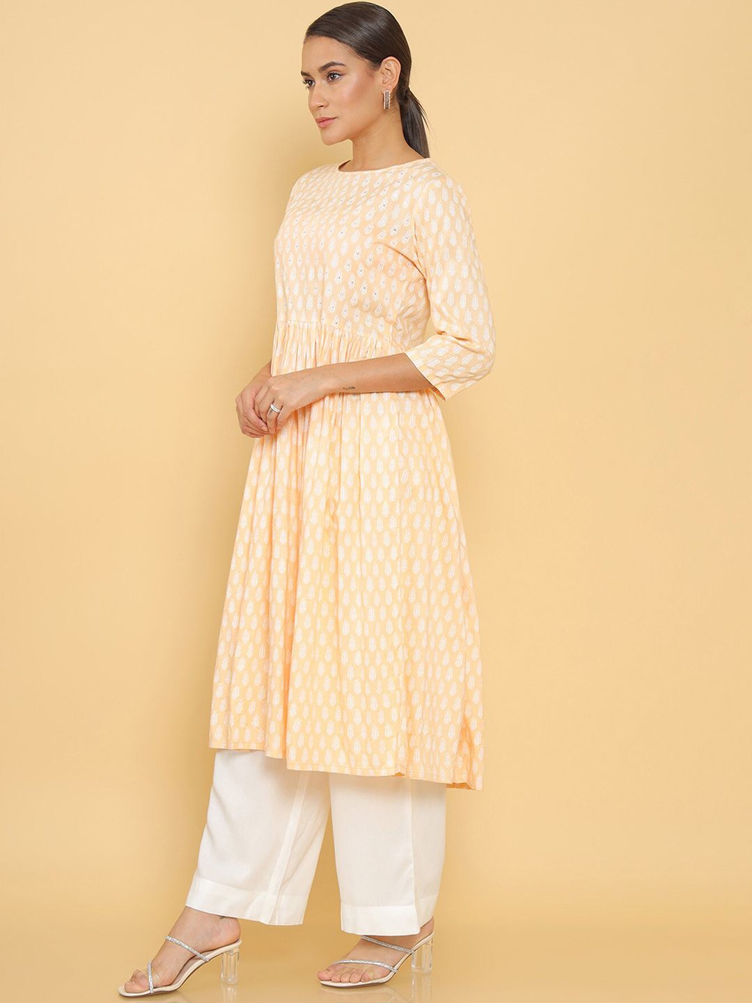 Soch Women Yellow Thread Work Anarkali Kurta Price in India