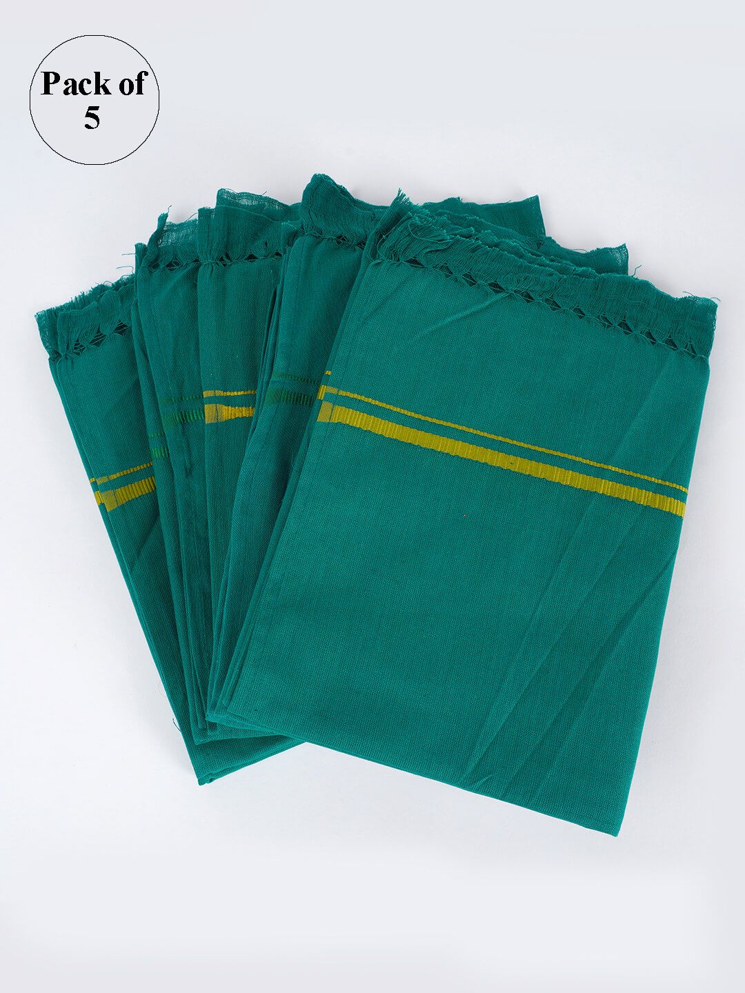 Ramraj Pack Of 5 Green Solid Pure Cotton Towel Set Price in India