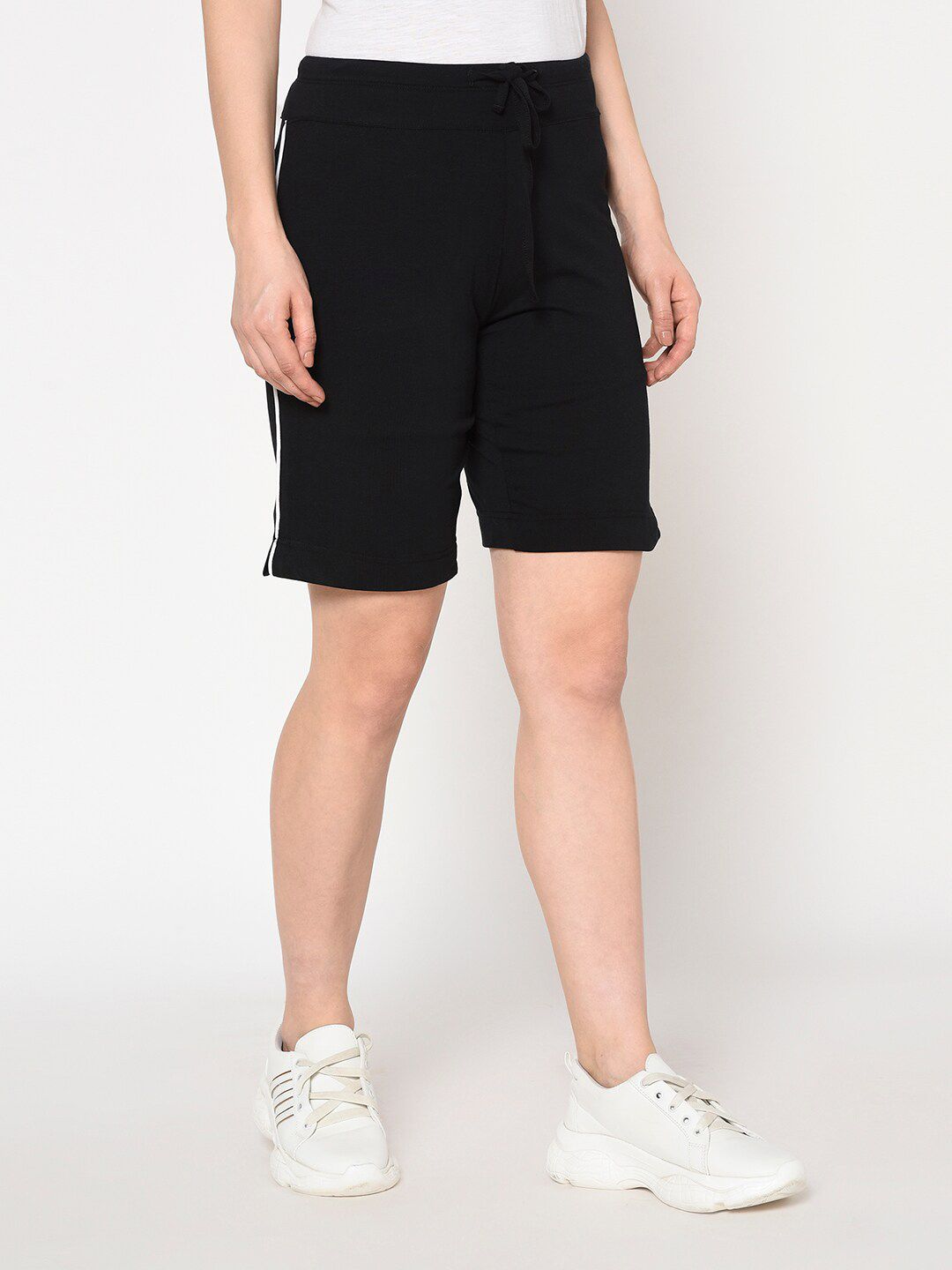 NEWRIE Women Black Lounge Shorts Price in India