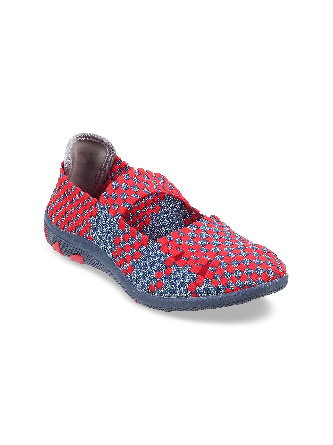 ACTIV Women Red Woven Design Slip-On Sneakers Price in India