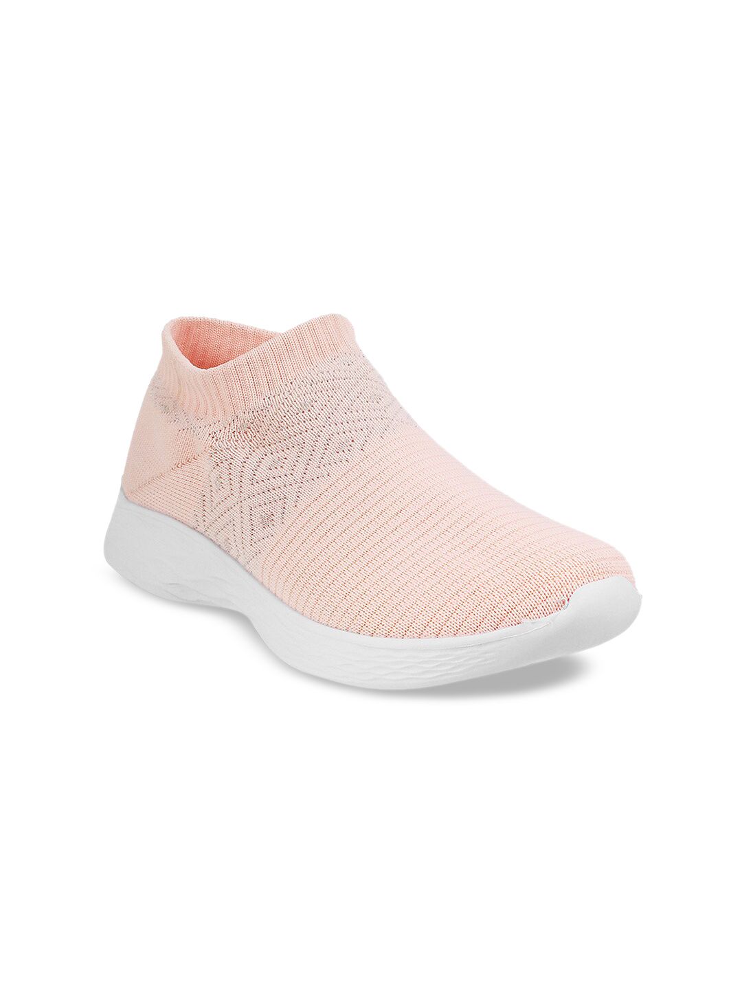 ACTIV Women Peach-Coloured Woven Design Slip-On Sneakers Price in India