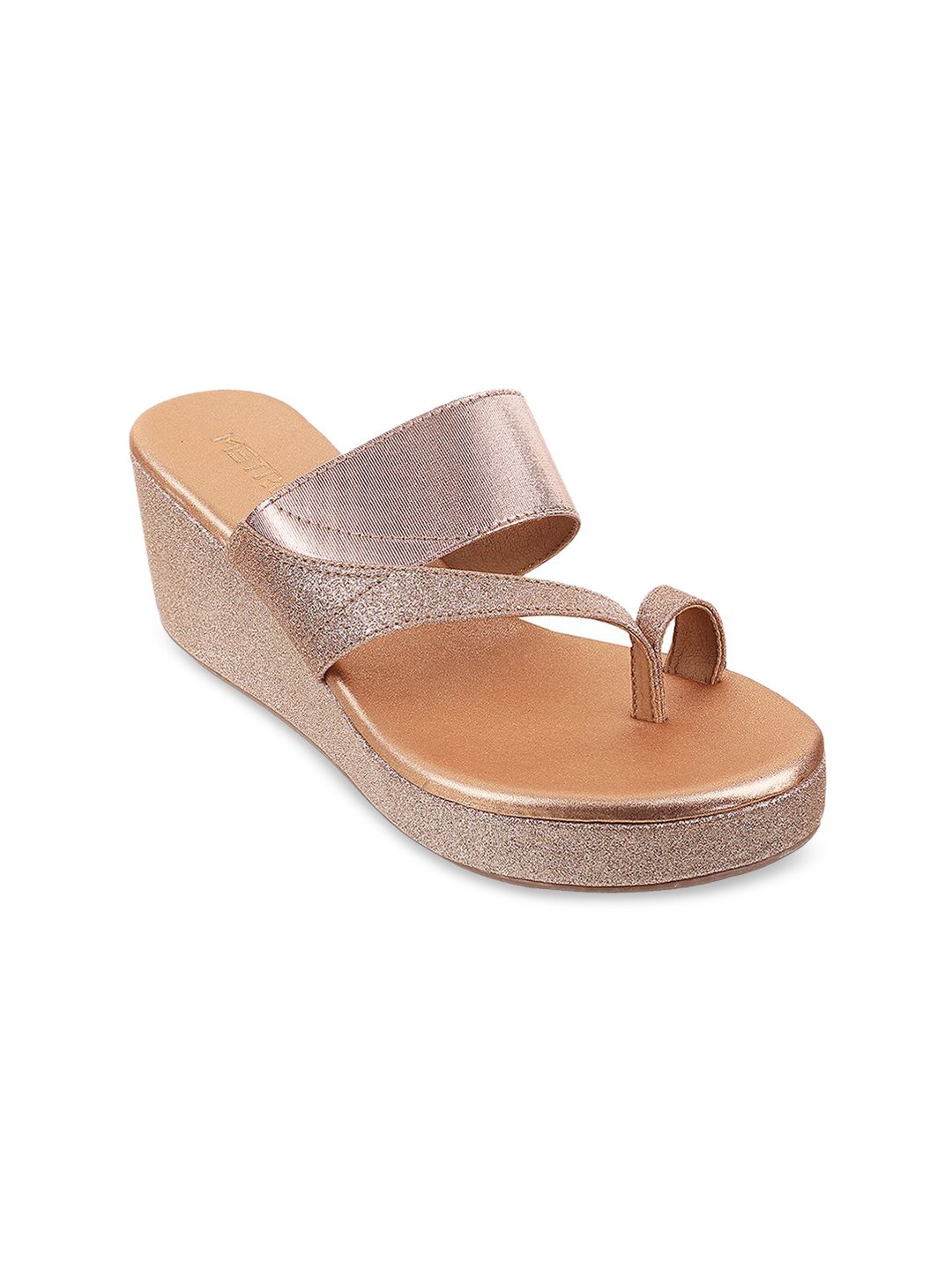 Metro Pink Embellished Wedge Sandals Price in India