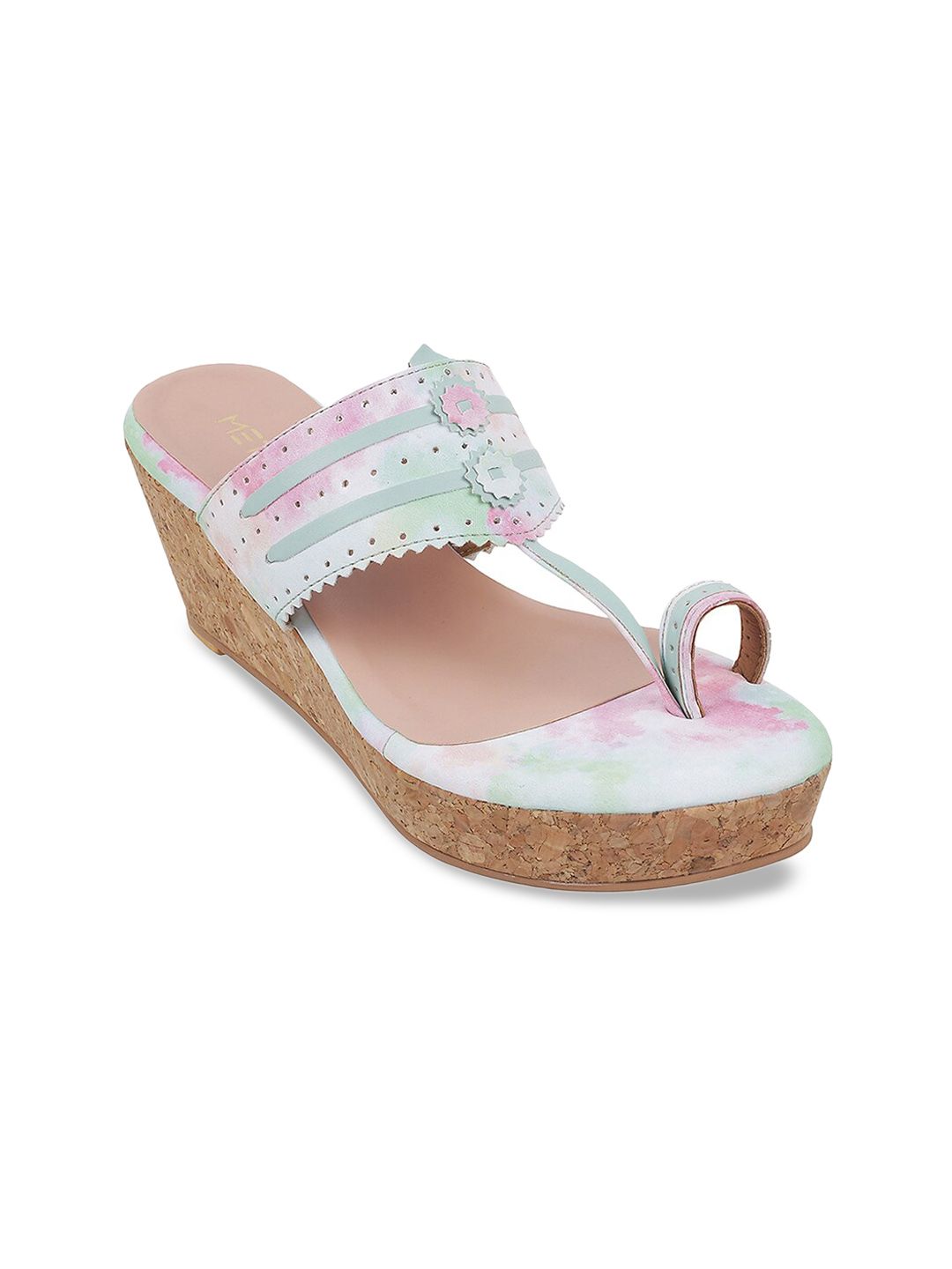 Metro Green Printed Wedge Sandals Price in India