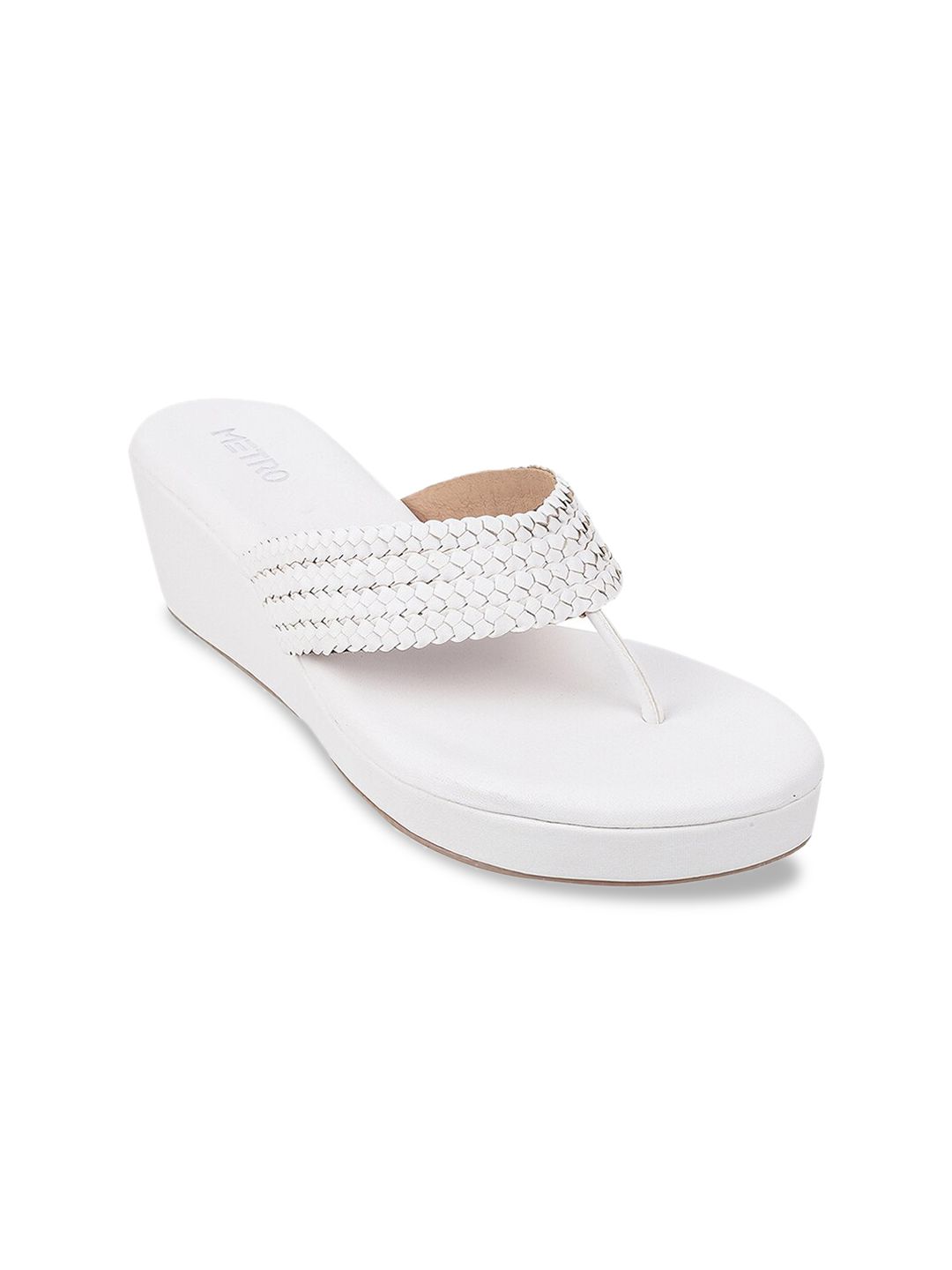 Metro White Wedge Sandals Price in India