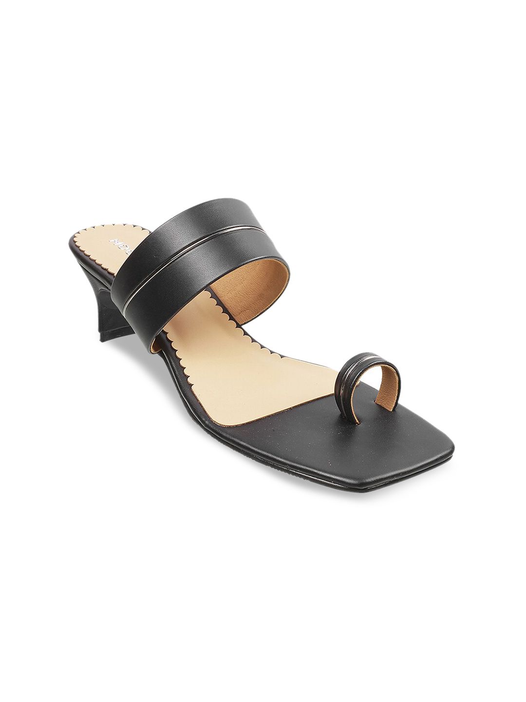 Mochi Black Kitten Sandals Price in India