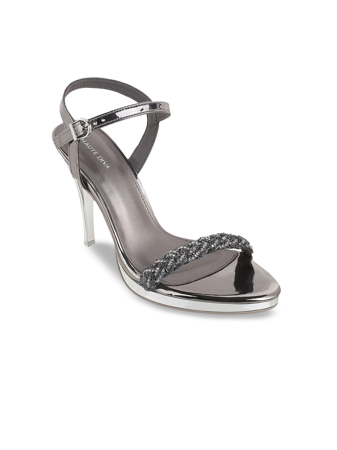 Mochi Grey Stiletto Peep Toes Price in India