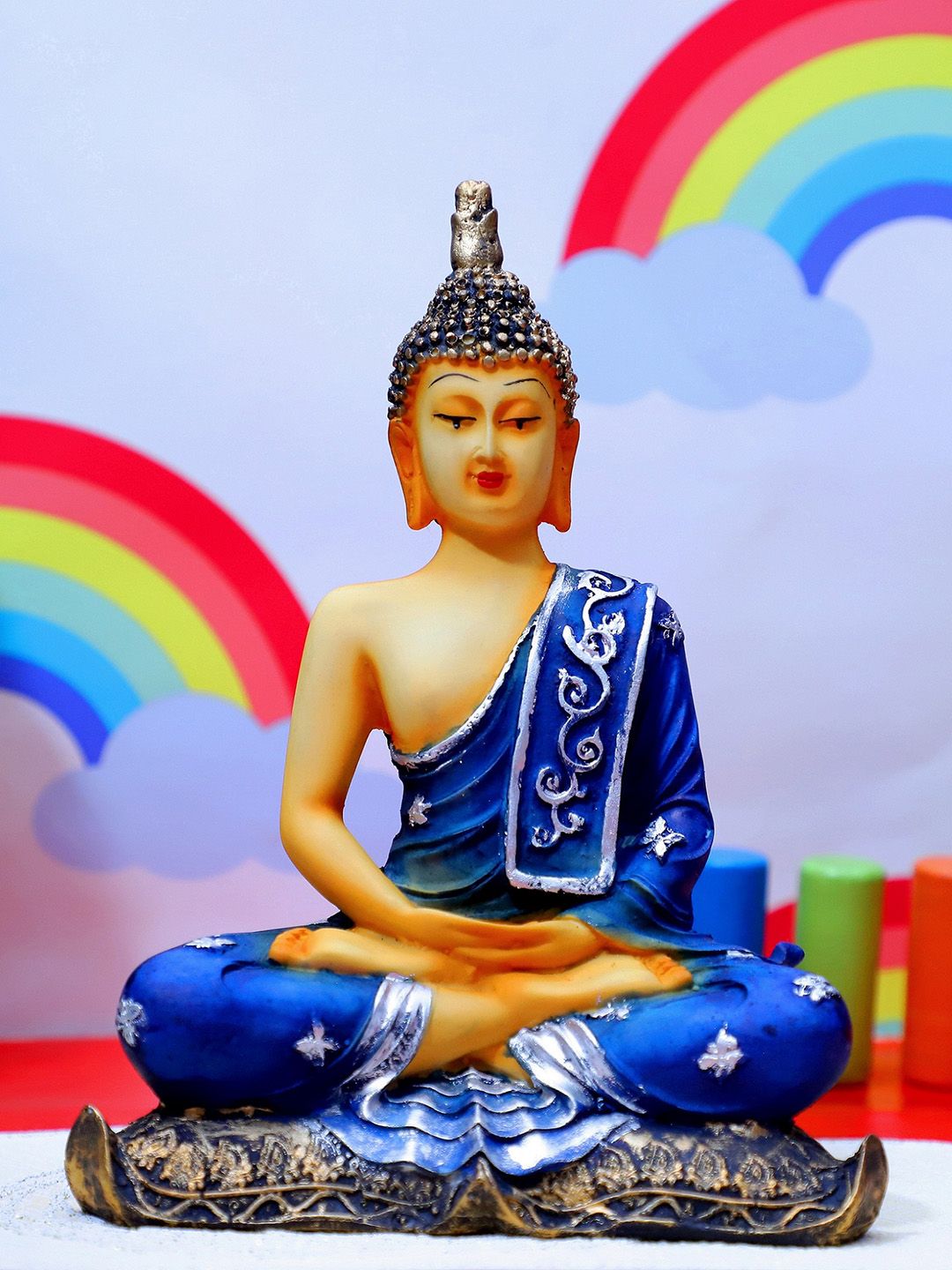 FASHIYANOO Blue Meditation Buddha Showpiece Price in India