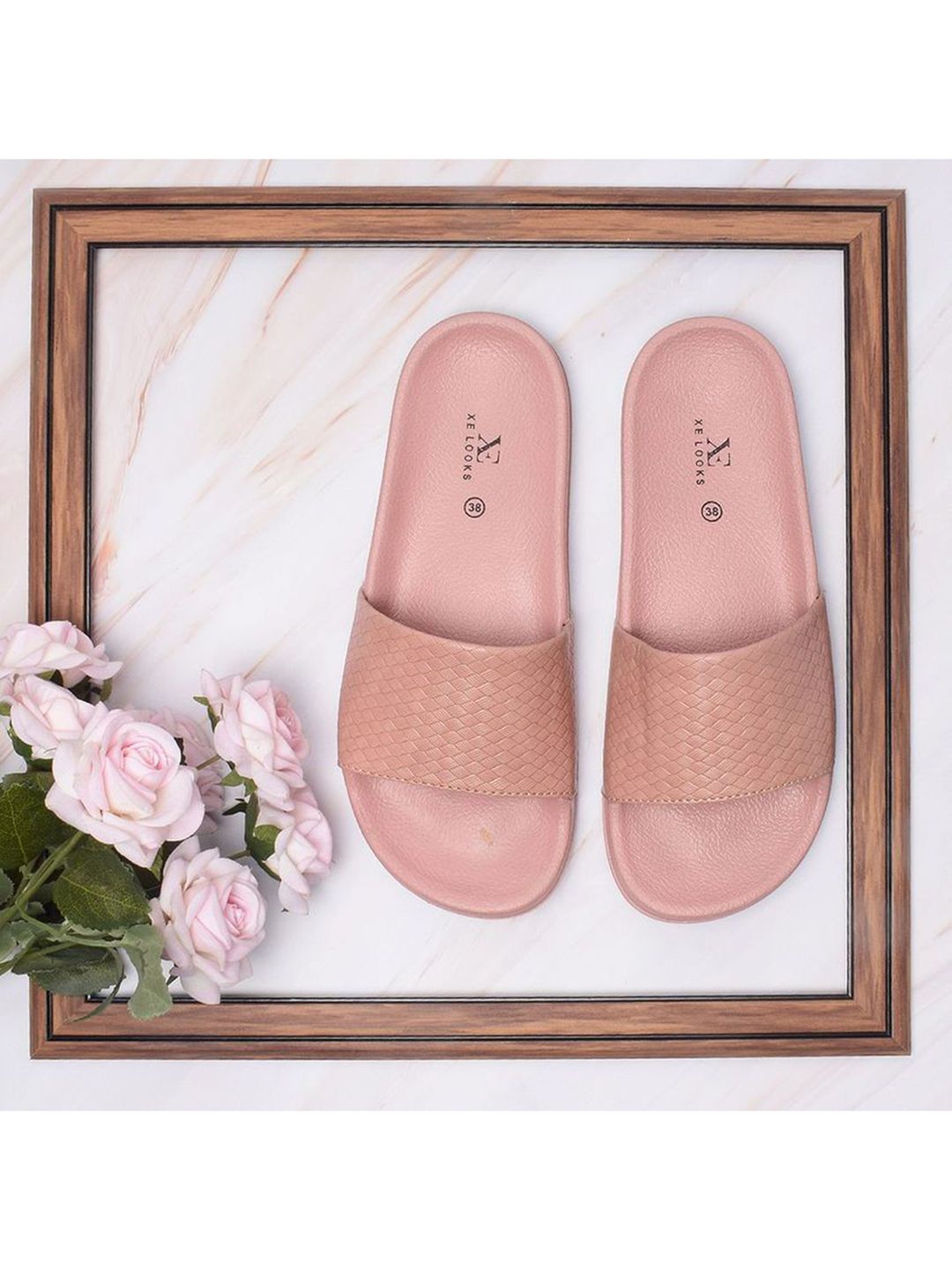 XE LOOKS Women Pink Sliders Price in India