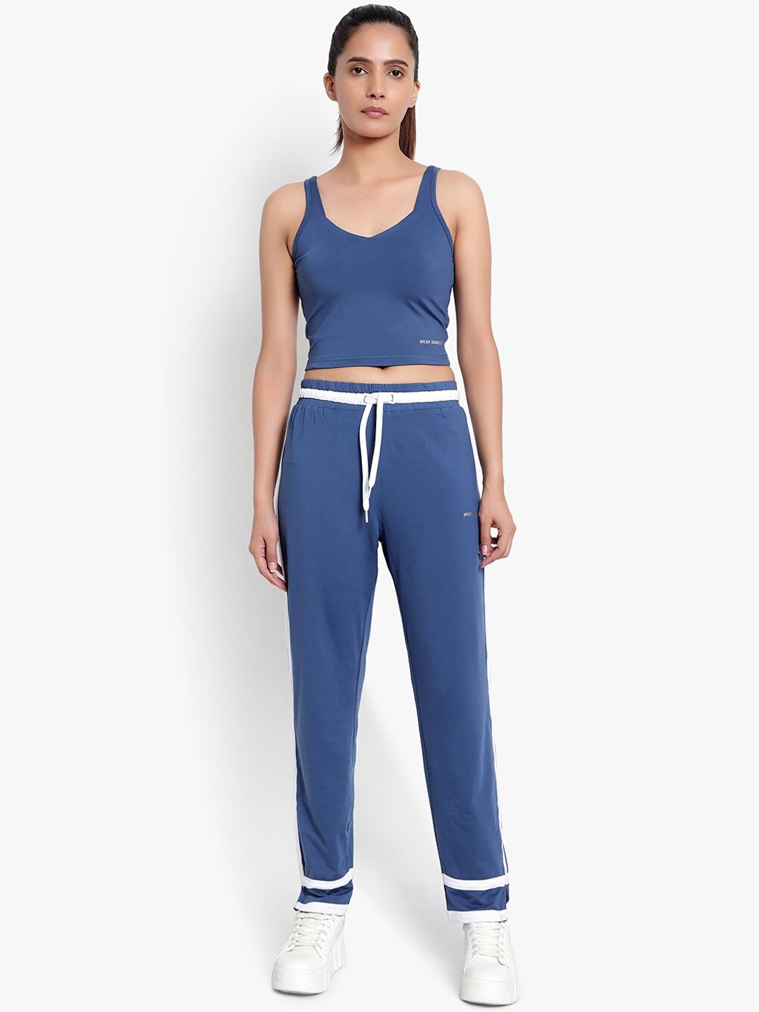 Wearjukebox Women Blue Solid Tracksuit Price in India