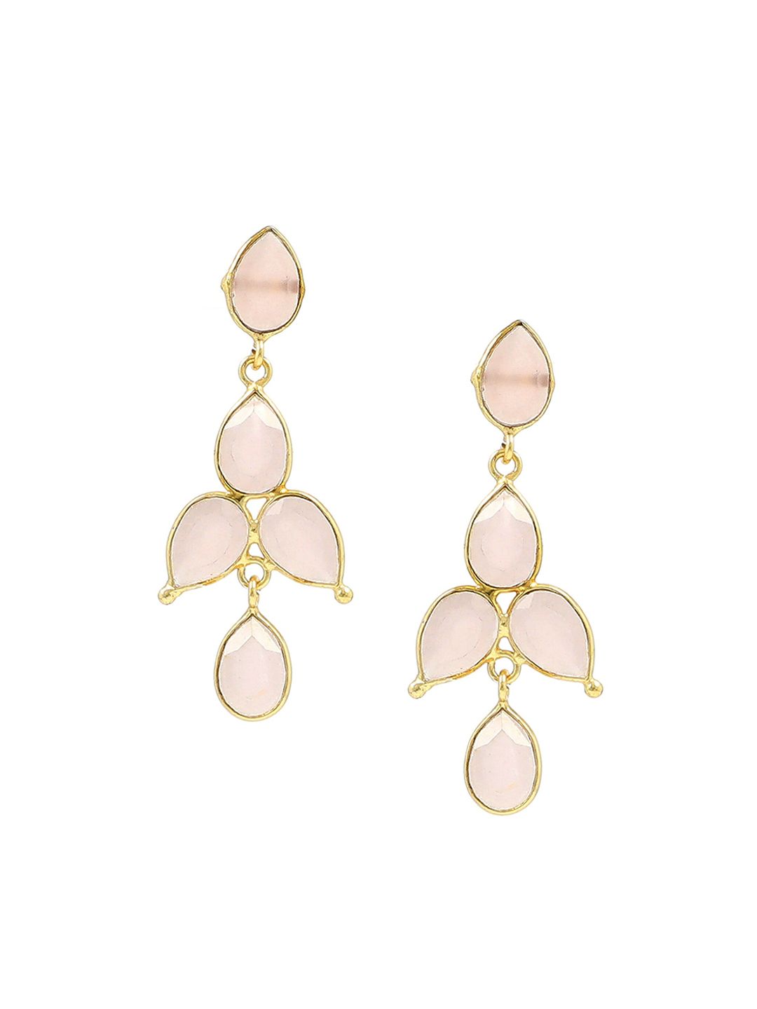 EL REGALO Pink Floral Drop Earrings Price in India