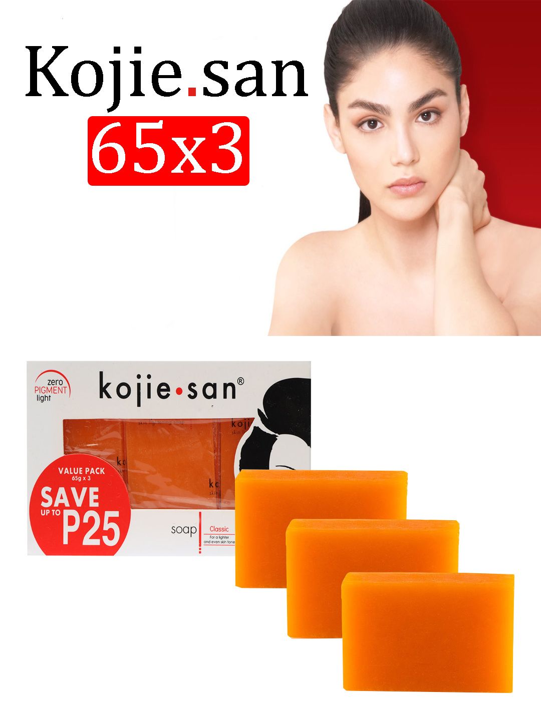 Buy kojie.san Set of 3 Zero Pigment Light Classic Soap for Lighter & Even  Skin Tone- 65 g Each - Soap for Unisex 18711502