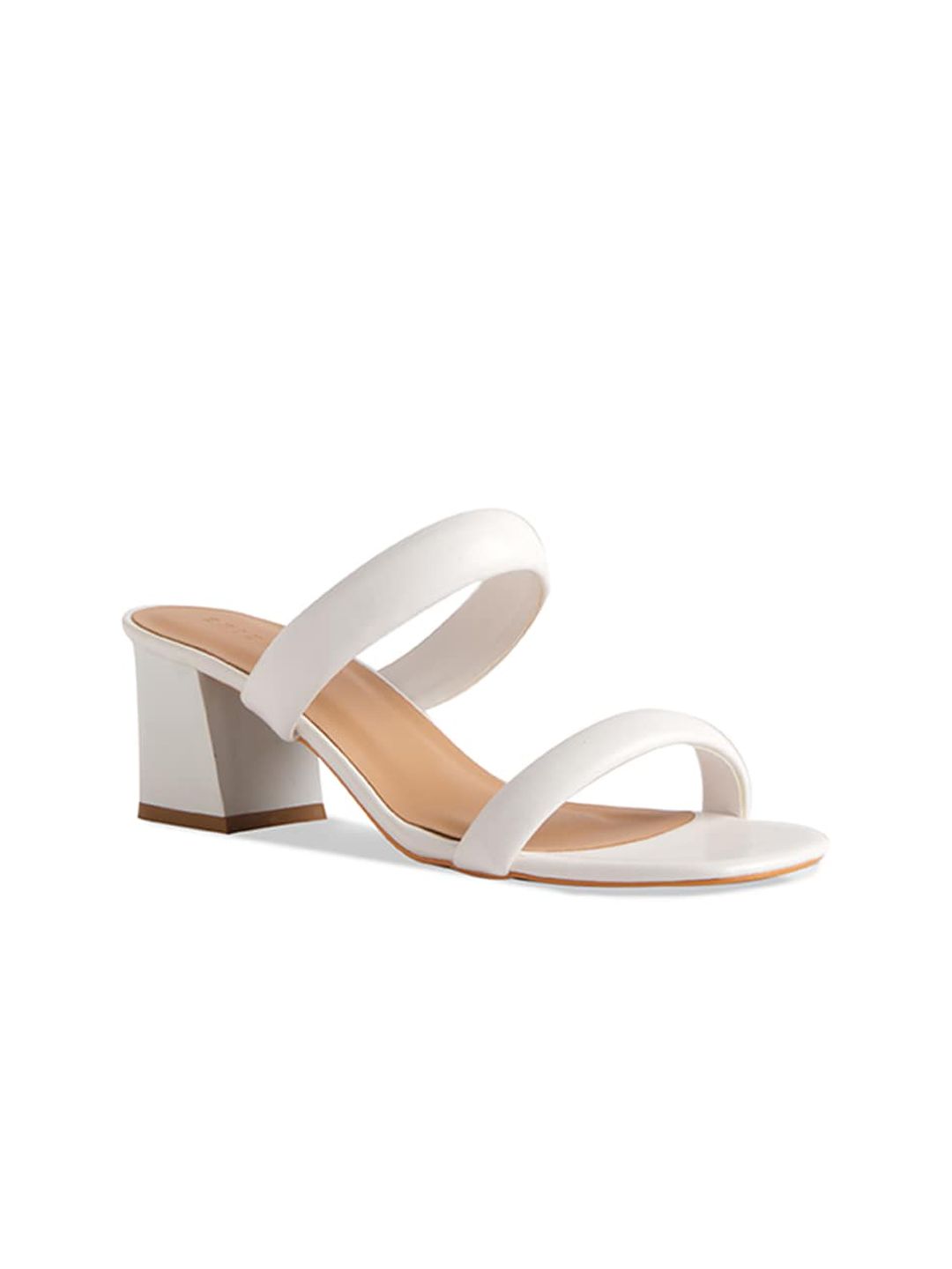 ERIDANI White Block Sandals with Buckles Price in India
