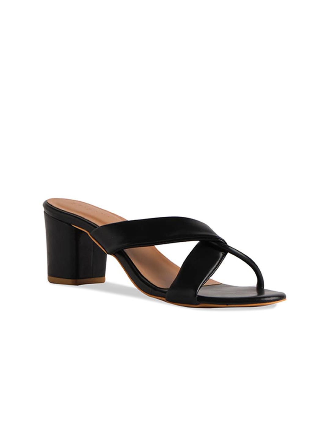 ERIDANI Black Block Sandals Price in India