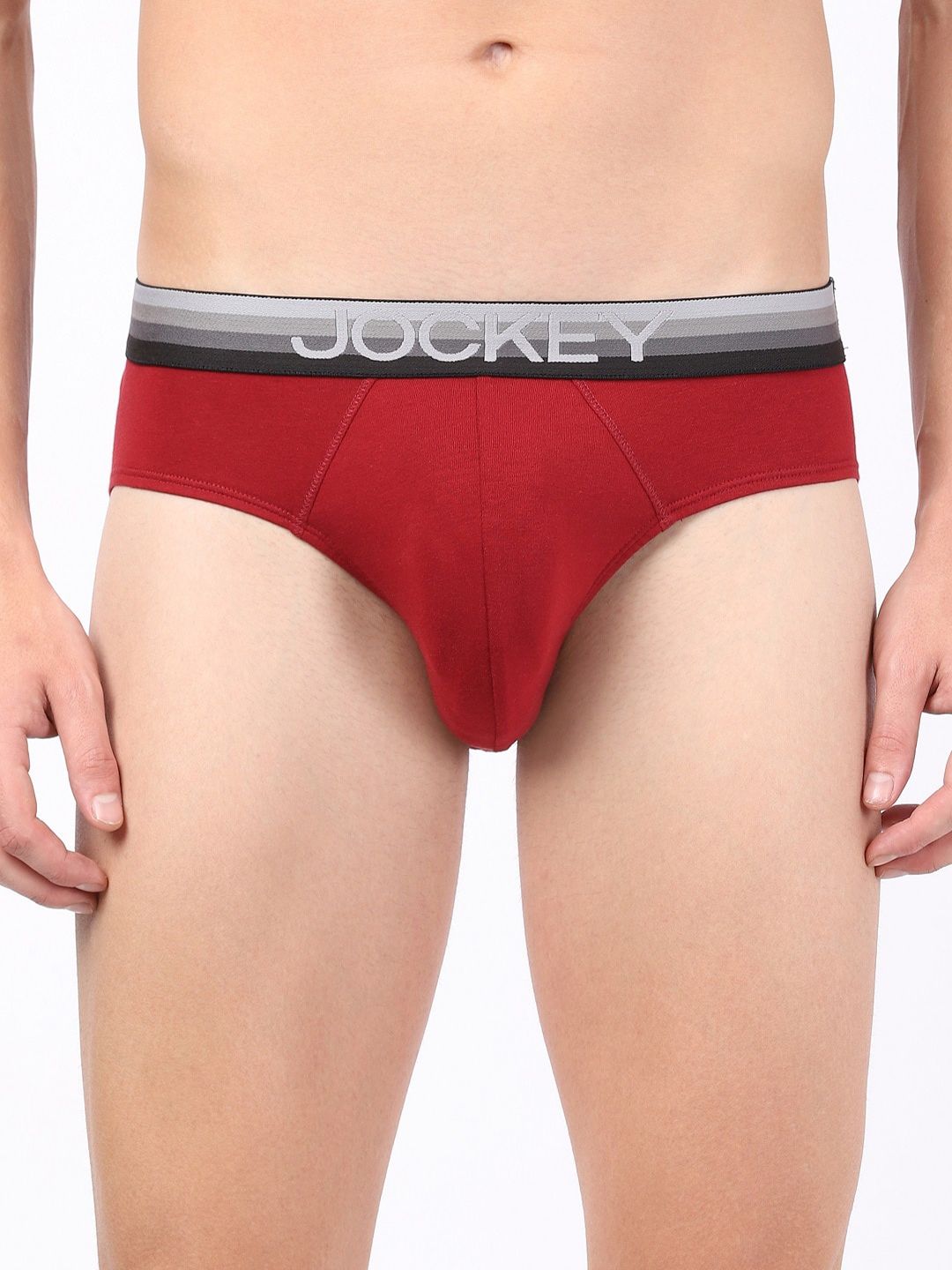 Jockey Men Red Solid Basic Briefs