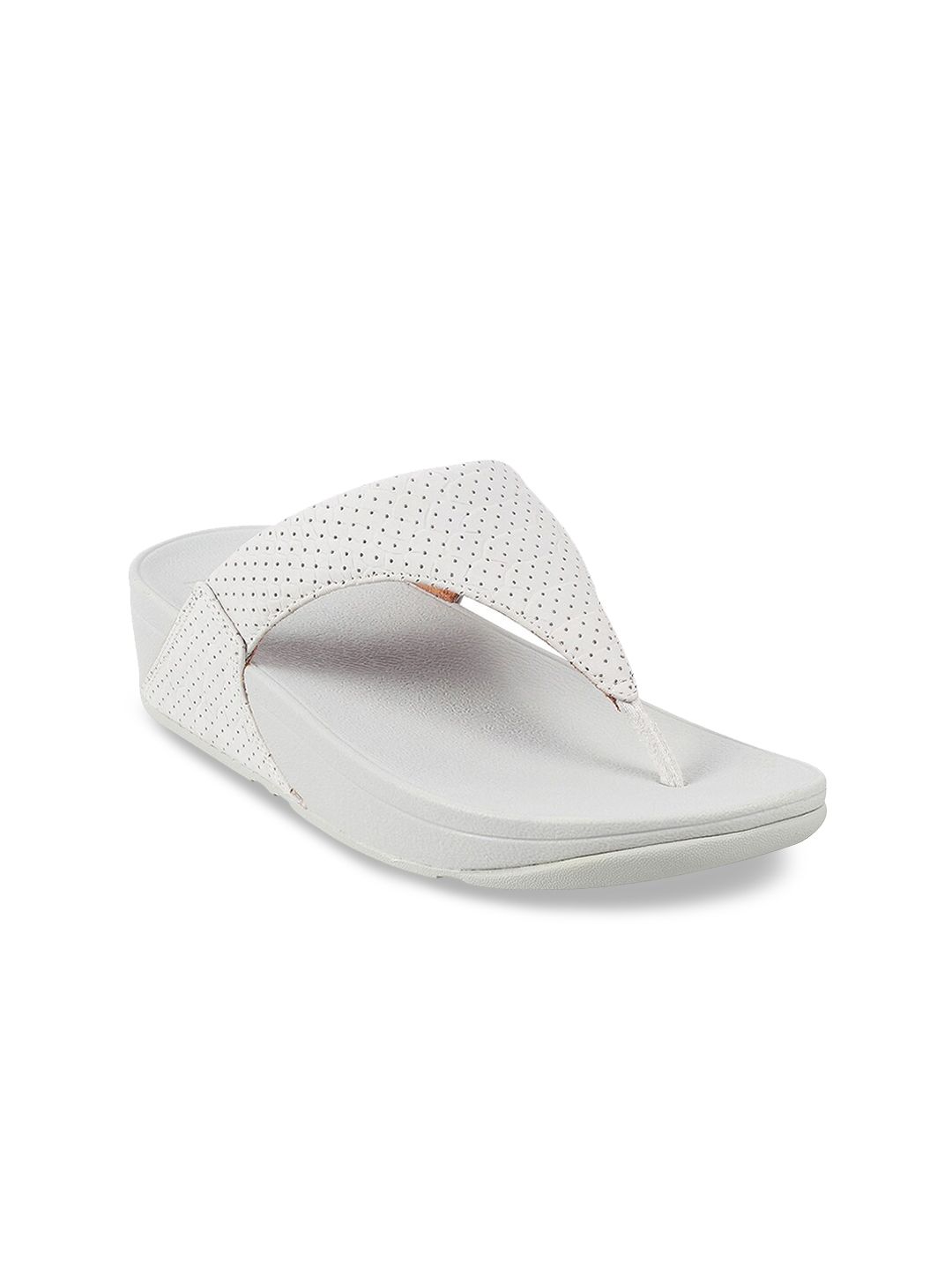 fitflop Grey Embellished Leather Flatform Price in India