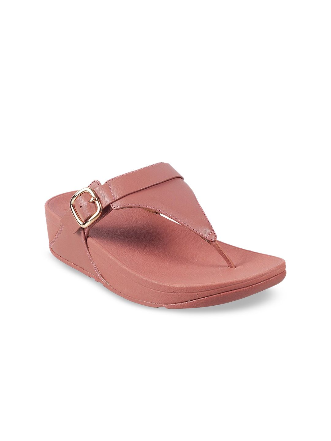 fitflop Pink Leather Wedge Sandals with Buckles Price in India