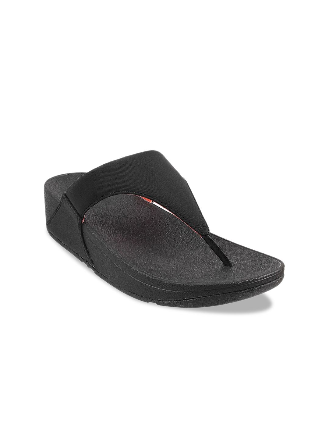 fitflop Black Printed Leather Flatform Sandals Price in India