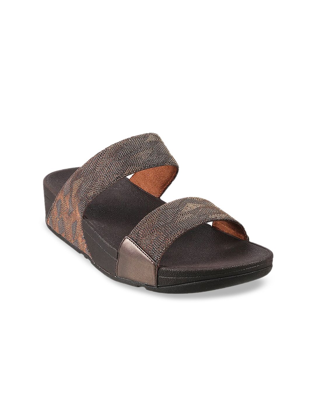 fitflop Bronze-Toned PU Wedge Sandals Price in India