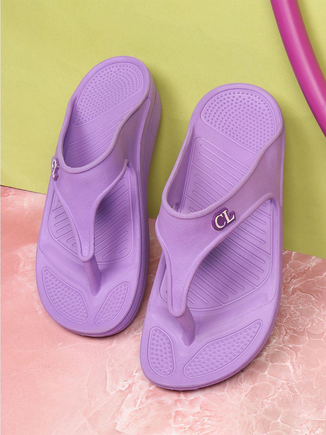 Carlton London Women Purple Croslite Thong Flip-Flops Price in India
