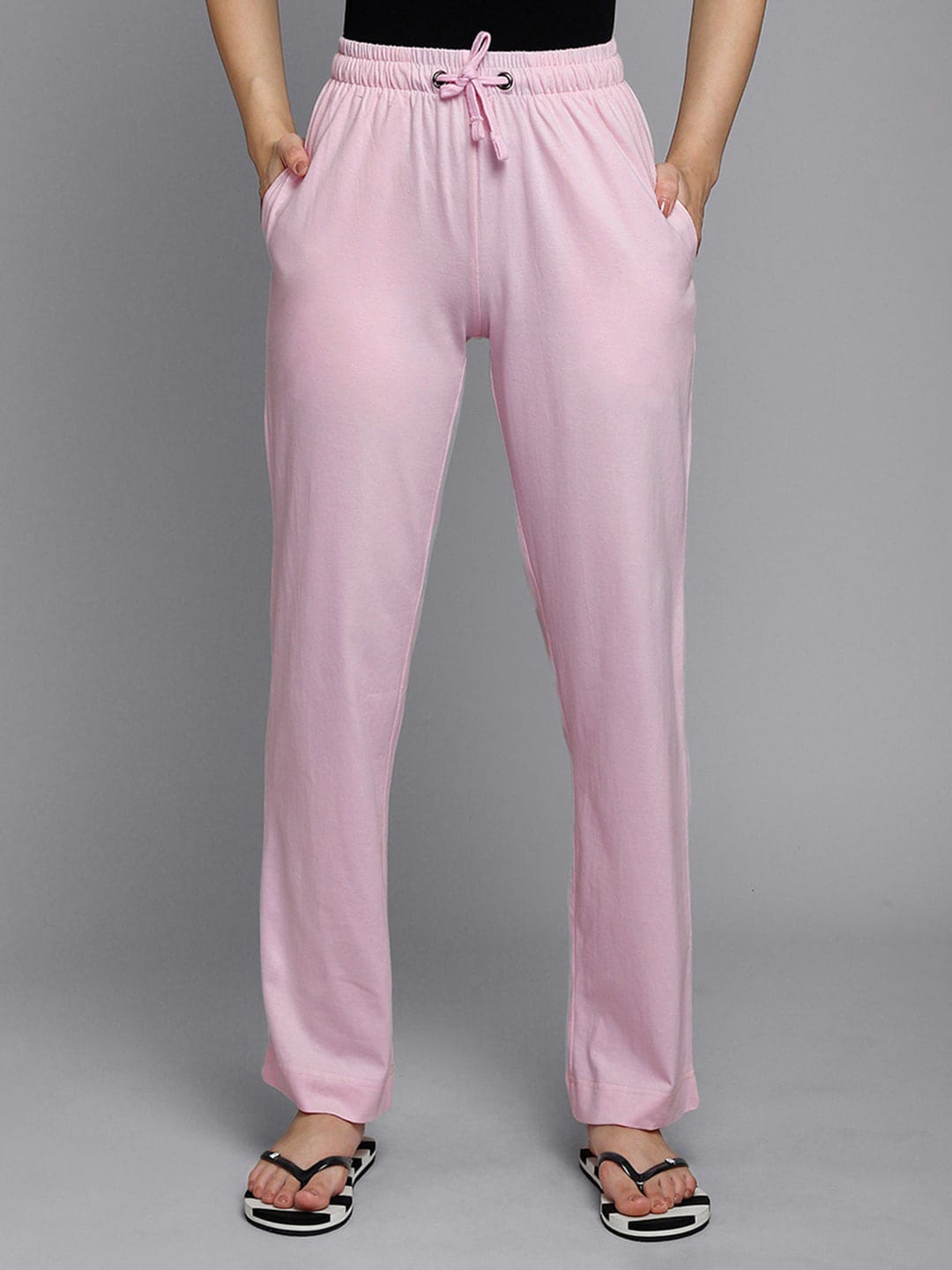 Free Authority Women Pink Solid Pure Cotton Pajamas Price in India