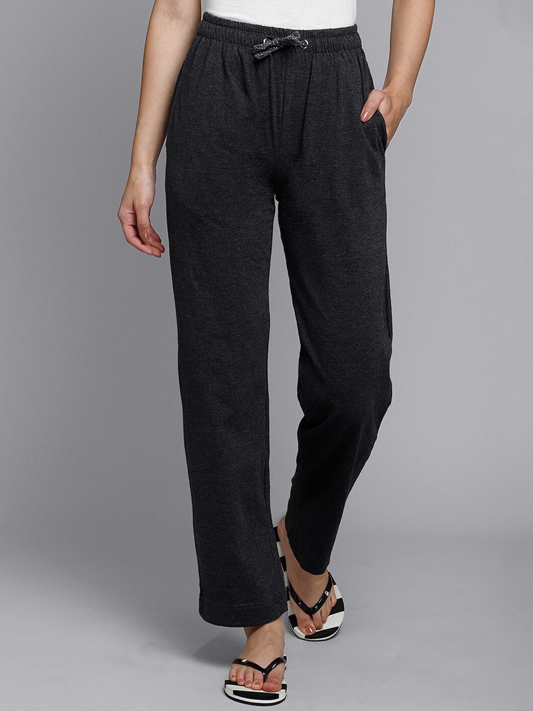Free Authority Women Grey Solid Lounge Pants Price in India