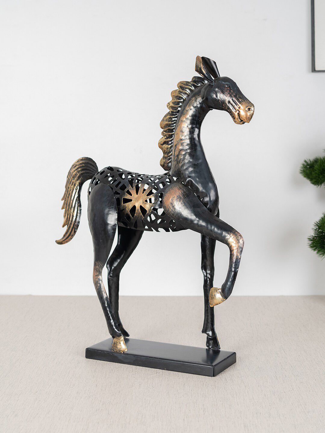 HomeTown Black Running Horse  Showpieces Price in India