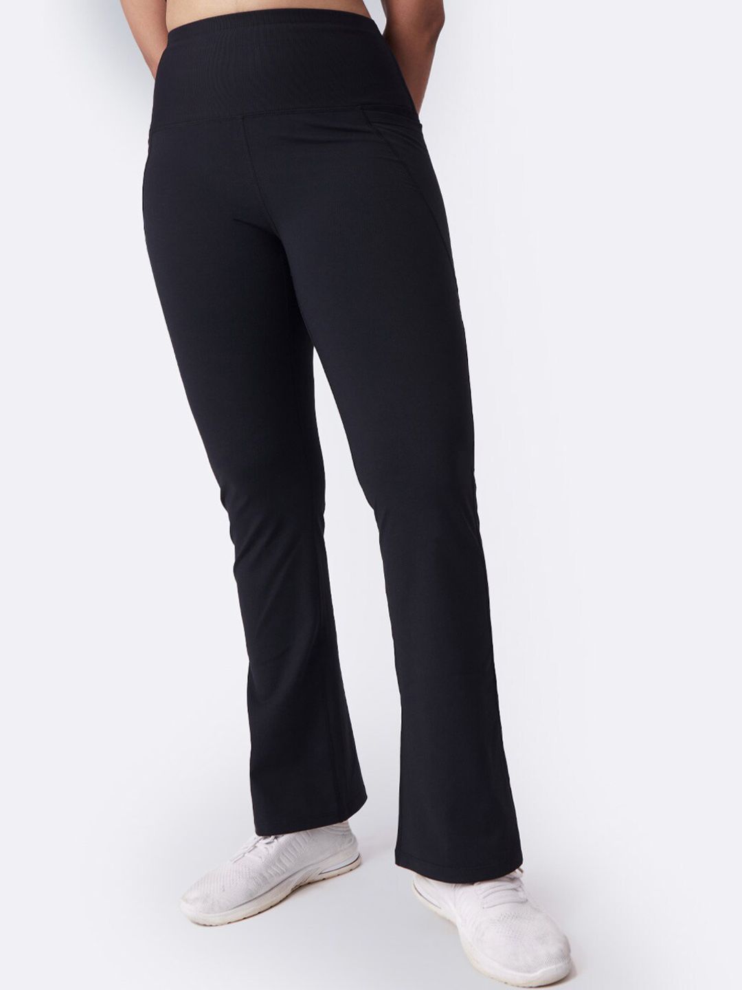 BlissClub Women Black High Waist Tall The Ultimate Flare Pants Price in India