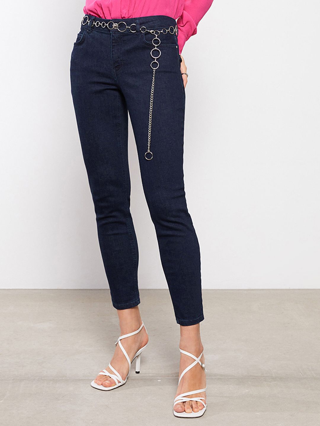 LC Waikiki Women Navy Blue Slim Fit Stretchable Jeans Price in India