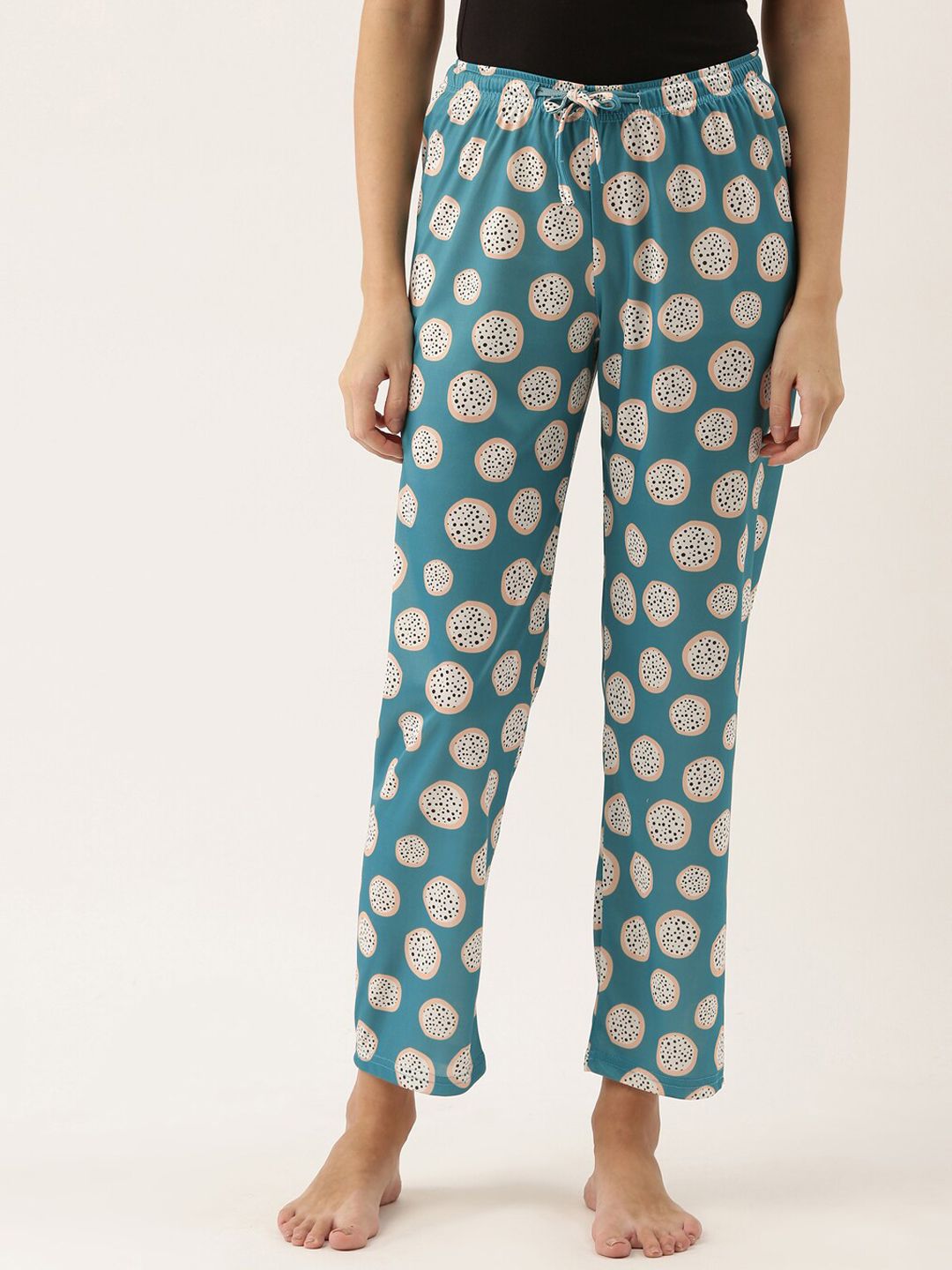 Bannos Swagger Women Blue & White Printed Lounge Pant Price in India