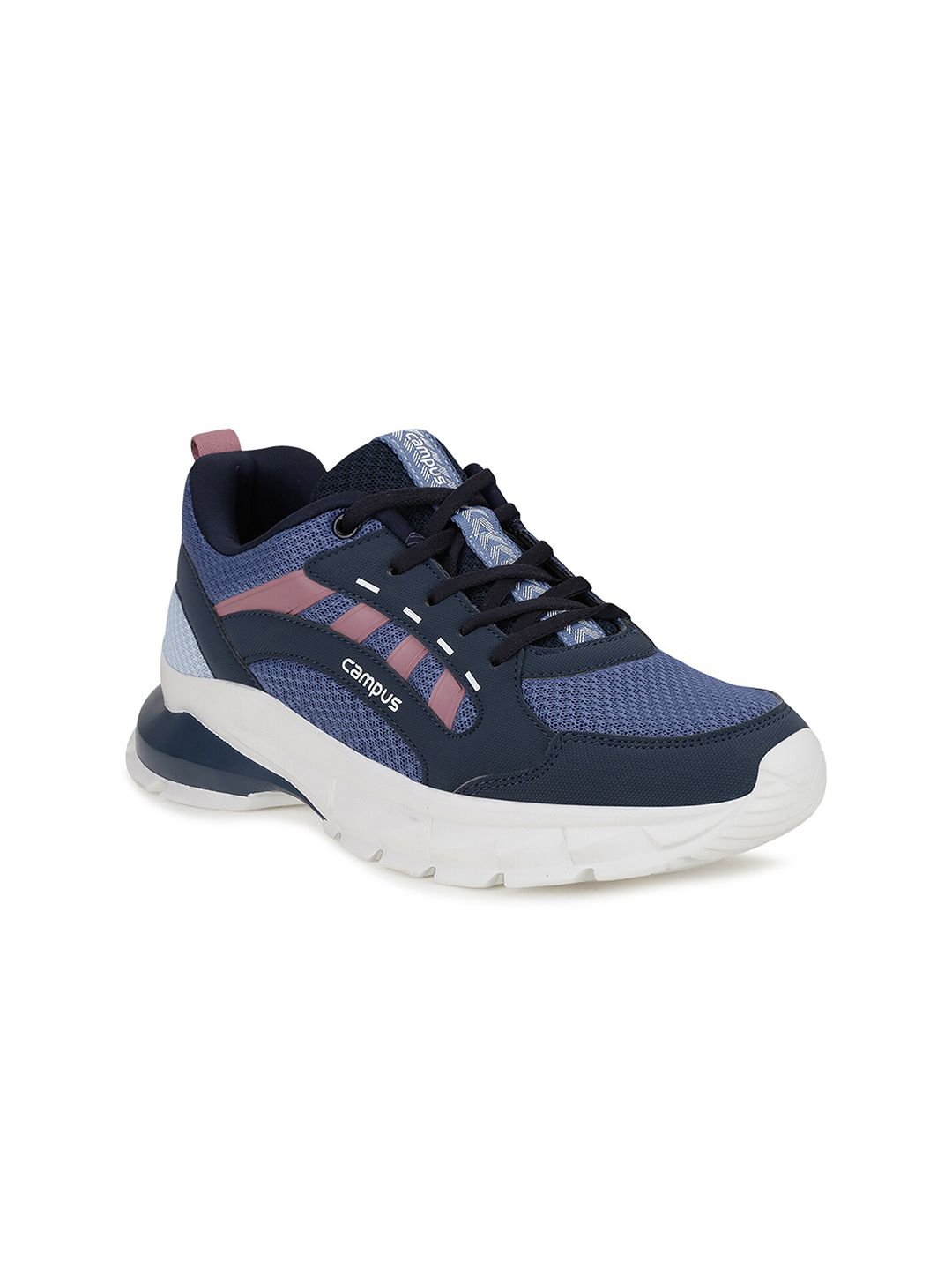 Campus Women Navy Blue Mesh High-Top Running Shoes Price in India