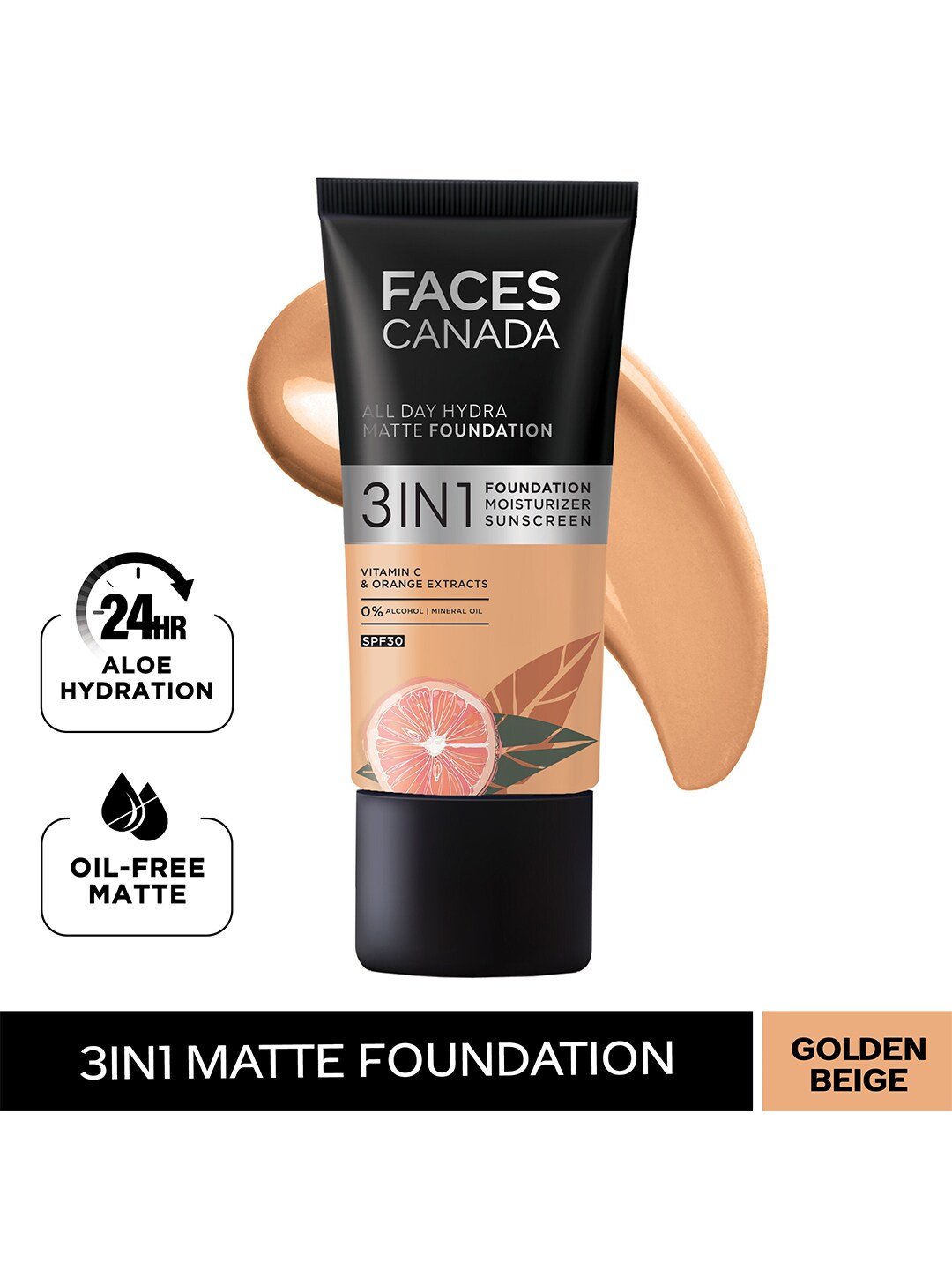 FACES CANADA 3-in-1 All Day Hydra Matte Foundation 25 ml - Golden Beige 032 Price in India