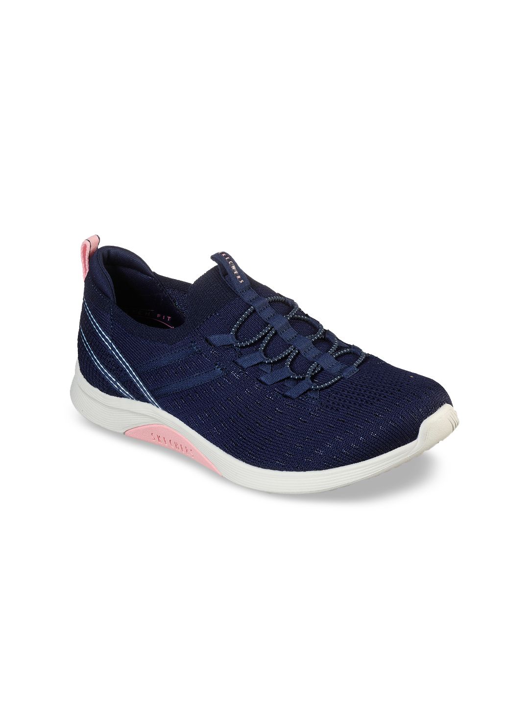 Skechers Women Navy Blue Woven Design Sneakers Price in India