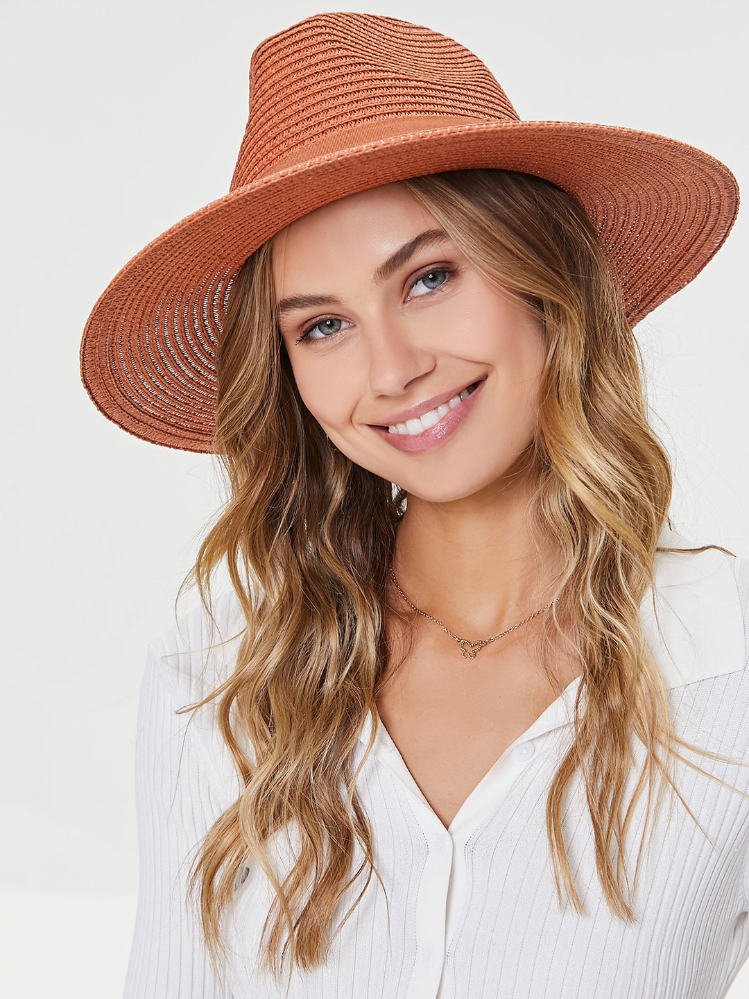 FOREVER 21 Women Brown Textured Bucket Hat Price in India
