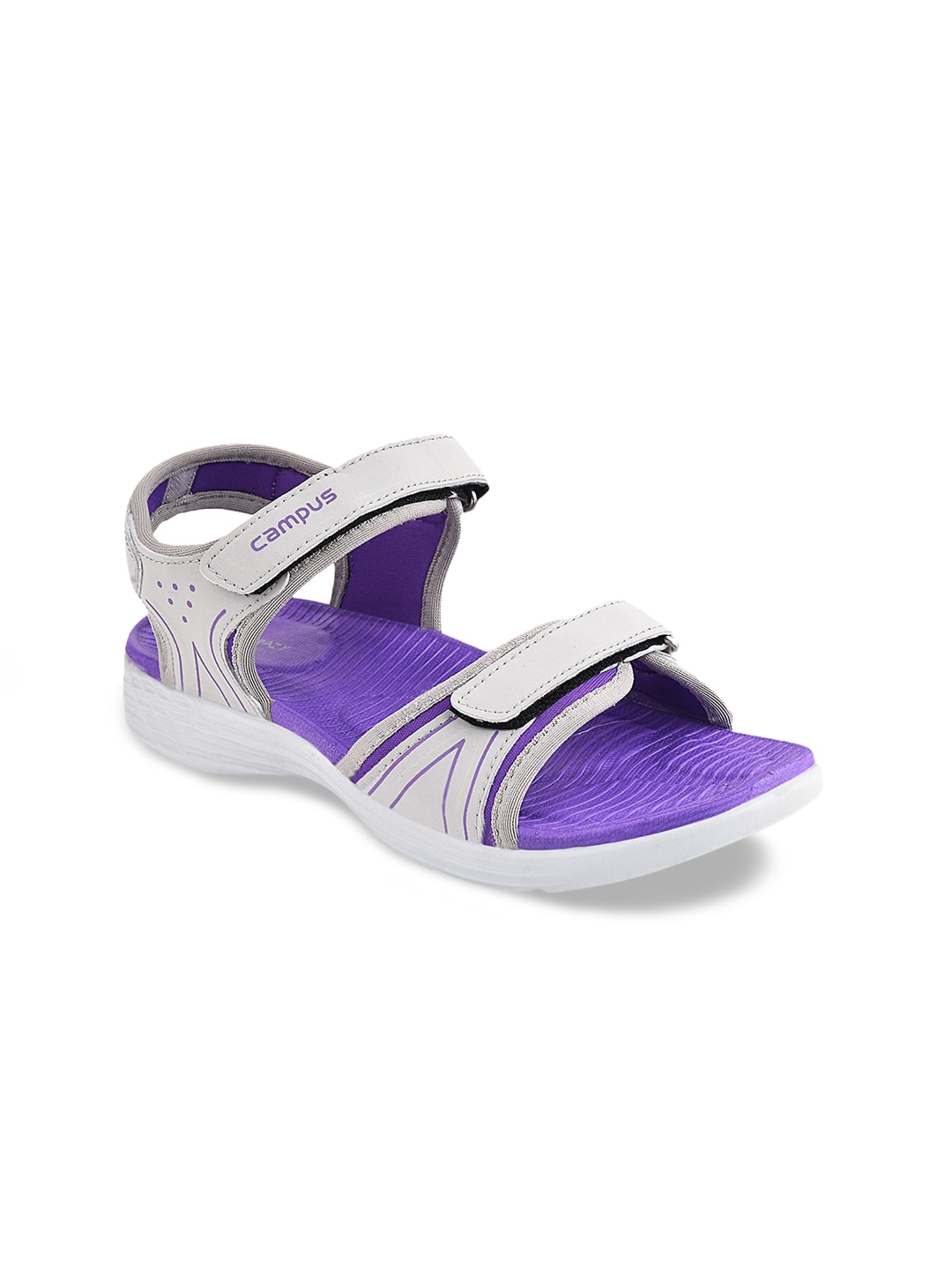 Campus Women Grey Solid Sports Sandals Price in India